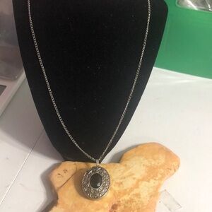 Silver Necklace with Natural Stone Pendants